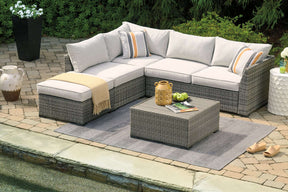 Cherry Point 4-piece Outdoor Sectional Set - Outdoor Seating Set - Half Price Furniture