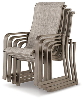 Beach Front Sling Arm Chair (Set of 4) - Outdoor Dining Chair - Half Price Furniture