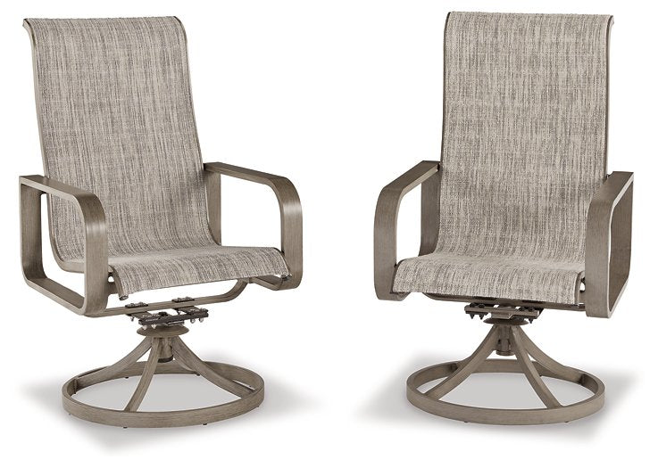 Beach Front Sling Swivel Chair (Set of 2)  Half Price Furniture