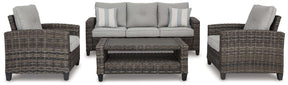 Cloverbrooke 4-Piece Outdoor Conversation Set - Outdoor Seating Set - Half Price Furniture