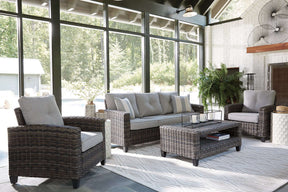 Cloverbrooke 4-Piece Outdoor Conversation Set - Outdoor Seating Set - Half Price Furniture