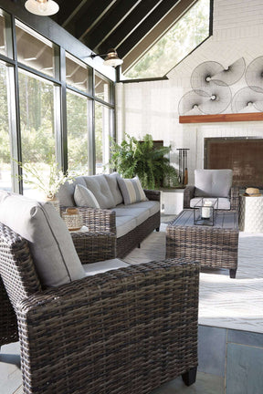 Cloverbrooke 4-Piece Outdoor Conversation Set - Outdoor Seating Set - Half Price Furniture