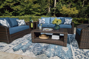 Windglow Outdoor Loveseat with Cushion - Half Price Furniture
