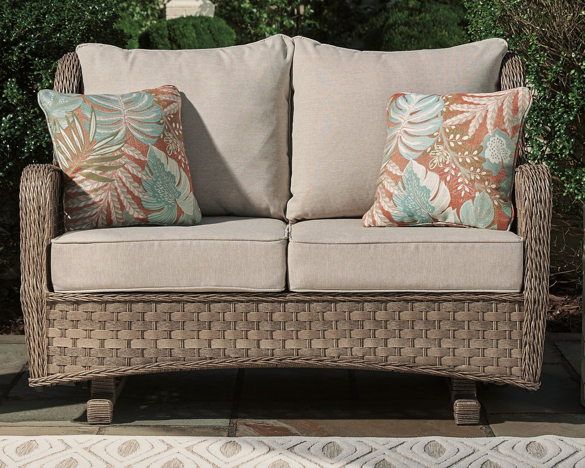 Clear Ridge Glider Loveseat with Cushion - Outdoor Seating - Half Price Furniture