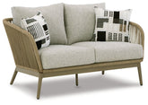 Swiss Valley Outdoor Loveseat with Cushion Half Price Furniture