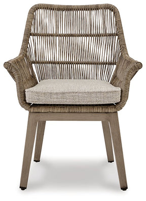 Beach Front Arm Chair with Cushion (Set of 2) - Outdoor Dining Chair - Half Price Furniture