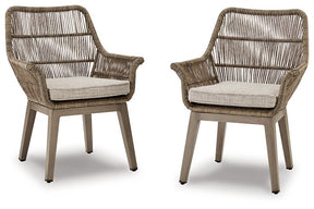Beach Front Arm Chair with Cushion (Set of 2) - Outdoor Dining Chair - Half Price Furniture
