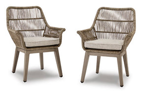 Beach Front Arm Chair with Cushion (Set of 2) - Outdoor Dining Chair - Half Price Furniture