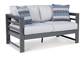 Amora Outdoor Loveseat with Cushion - Outdoor Seating - Half Price Furniture