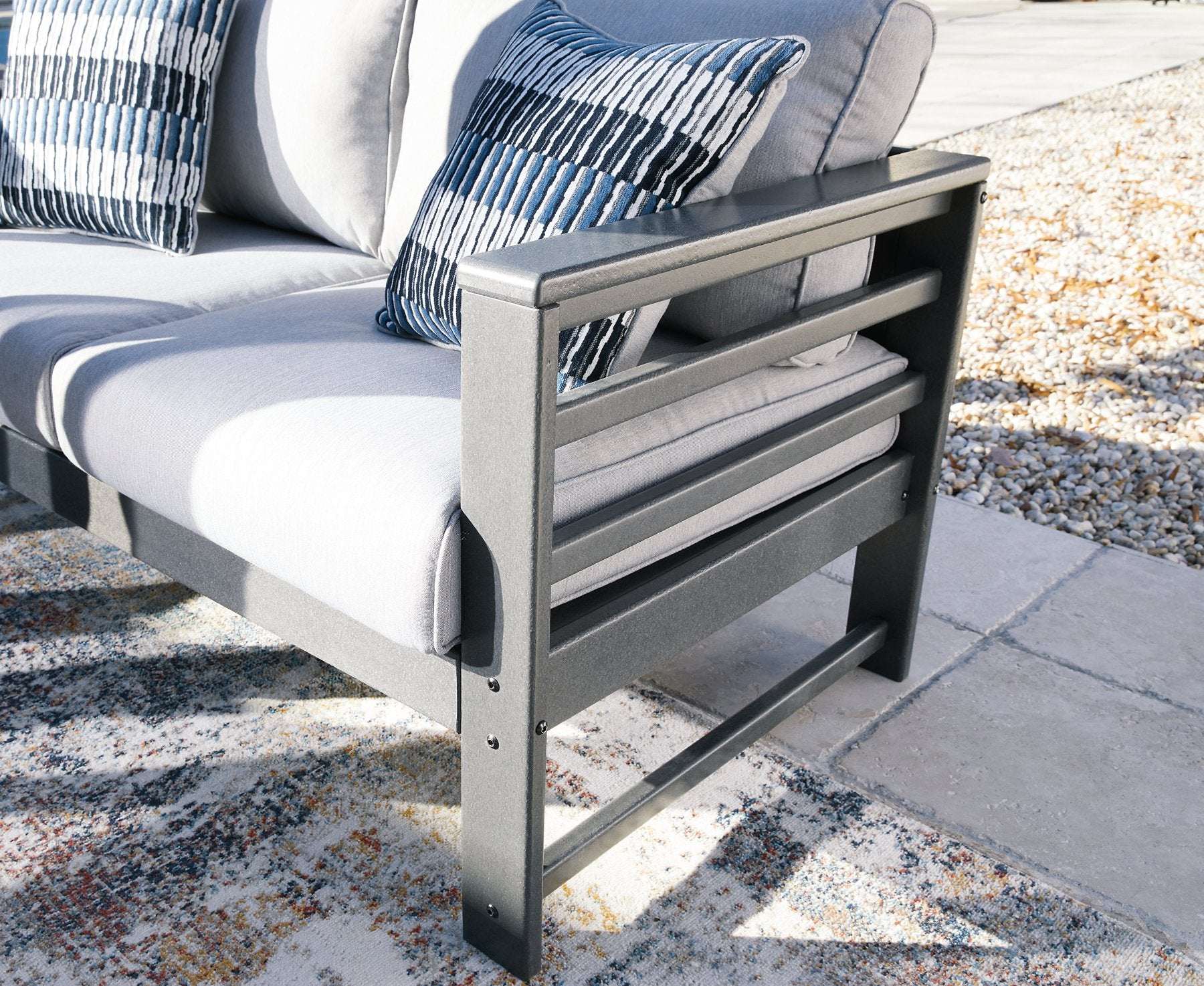 Amora Outdoor Loveseat with Cushion - Outdoor Seating - Half Price Furniture