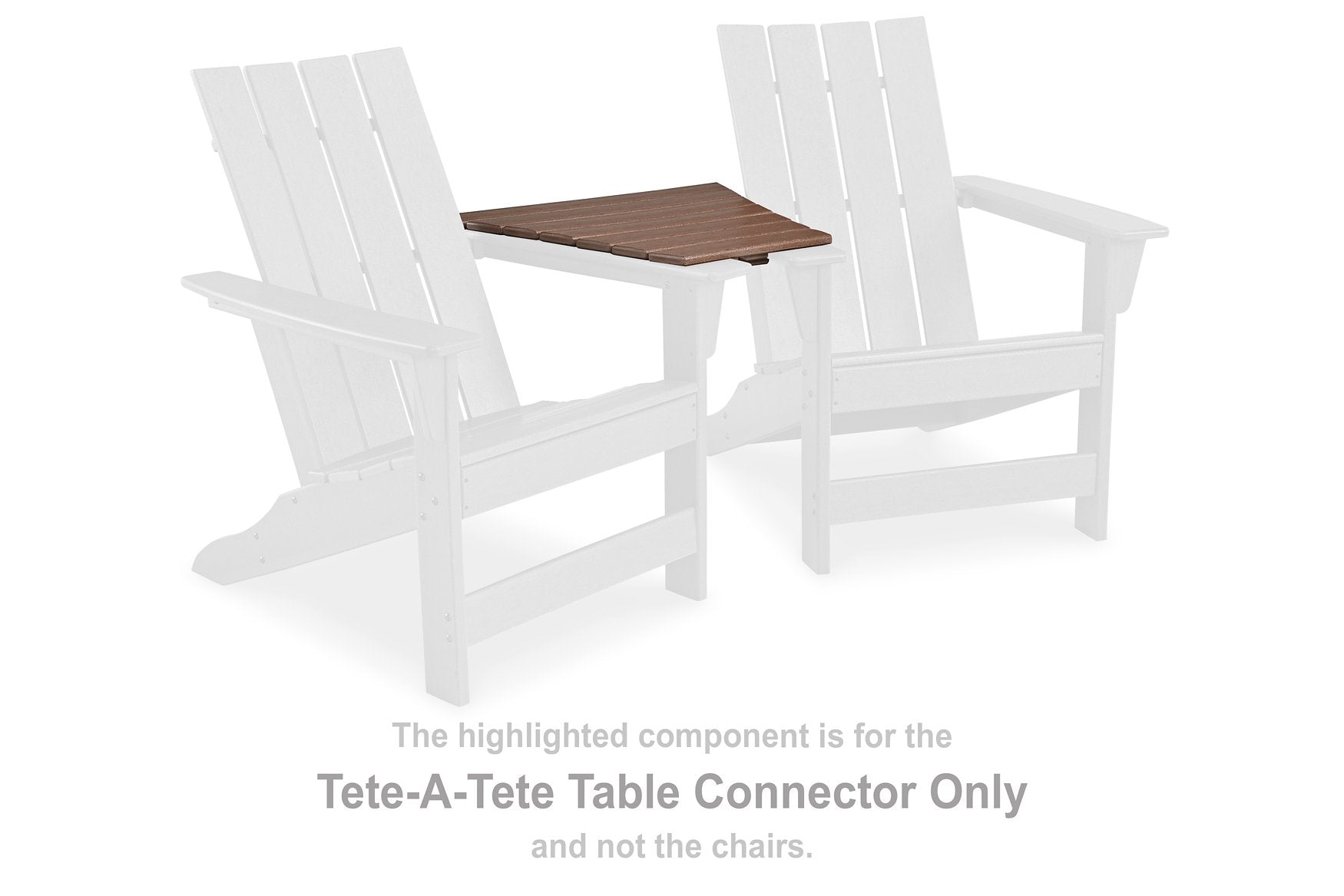 Emmeline 2 Adirondack Chairs with Tete-A-Tete Table Connector - Half Price Furniture