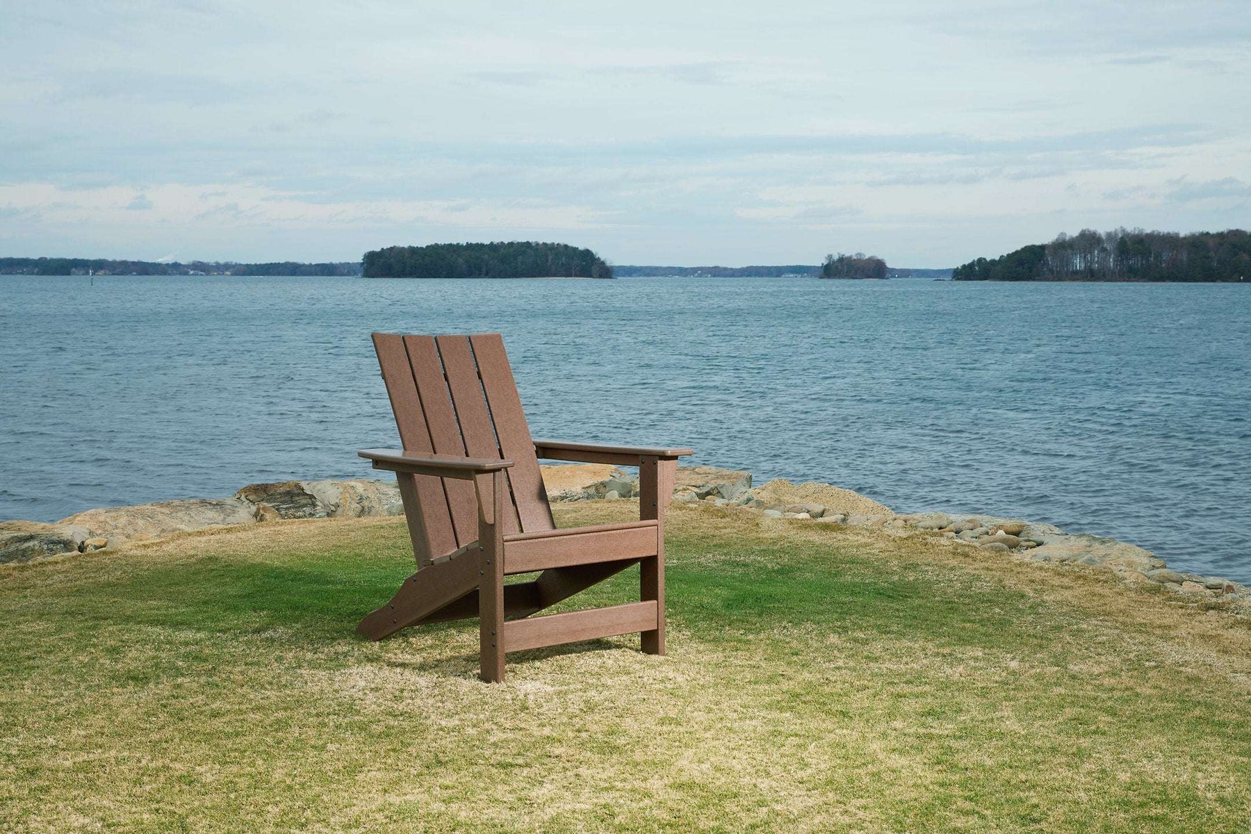 Emmeline 2 Adirondack Chairs with Tete-A-Tete Table Connector - Outdoor Seating Set - Half Price Furniture