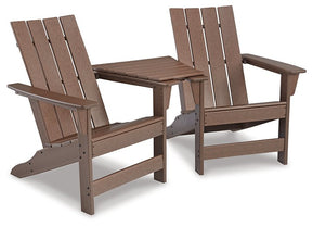 Emmeline Outdoor Adirondack Chairs with Tete-A-Tete Connector - Outdoor Table Set - Half Price Furniture