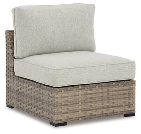 Calworth Outdoor Armless Chair with Cushion (Set of 2) - Outdoor Seating - Half Price Furniture