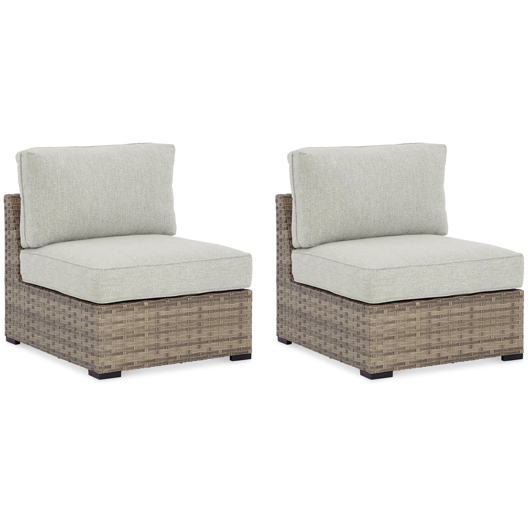 Calworth Outdoor Armless Chair with Cushion (Set of 2) - Half Price Furniture