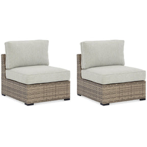 Calworth Outdoor Sectional with Ottoman - Outdoor Seating - Half Price Furniture