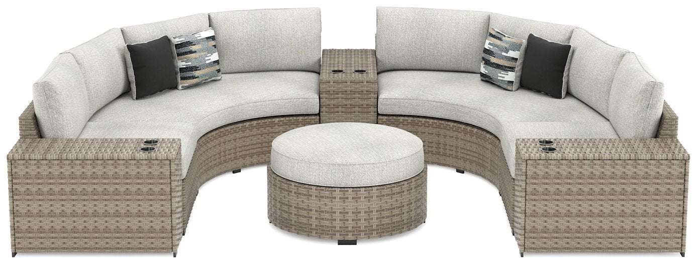 Calworth Outdoor Sectional with Ottoman Half Price Furniture