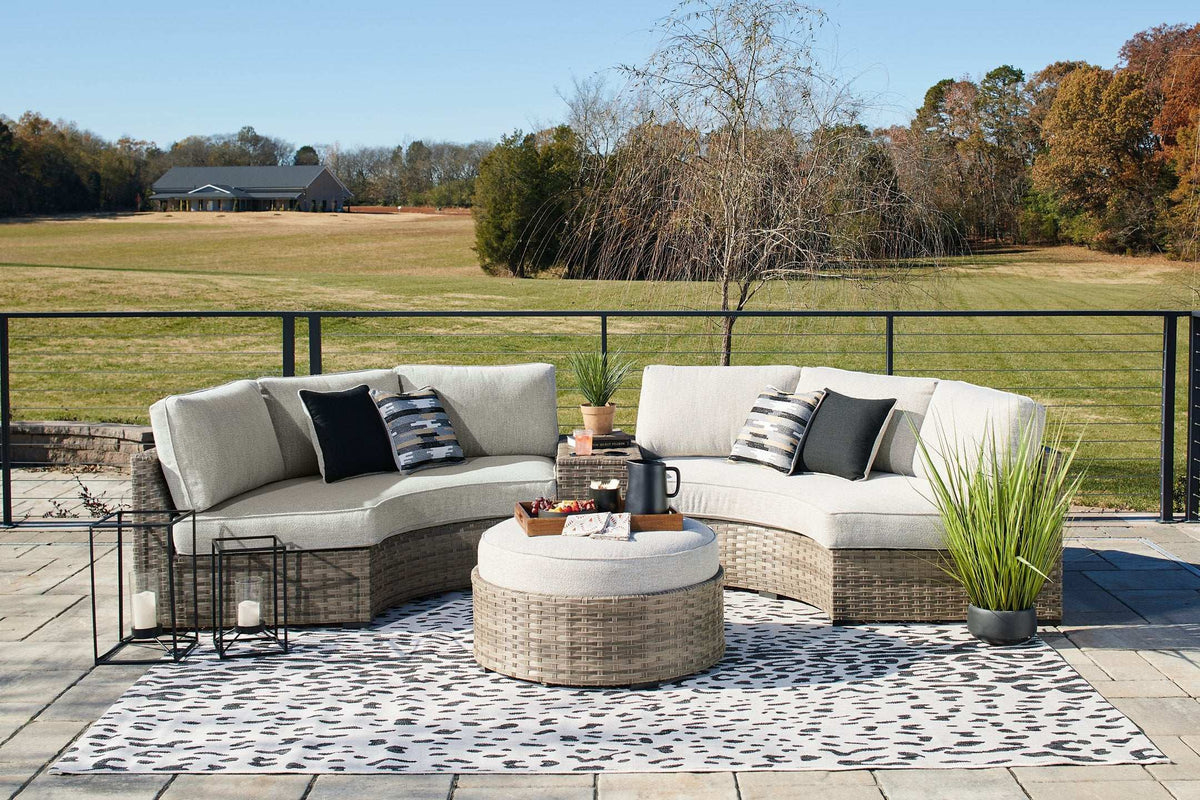 Calworth Outdoor Sectional with Ottoman Half Price Furniture