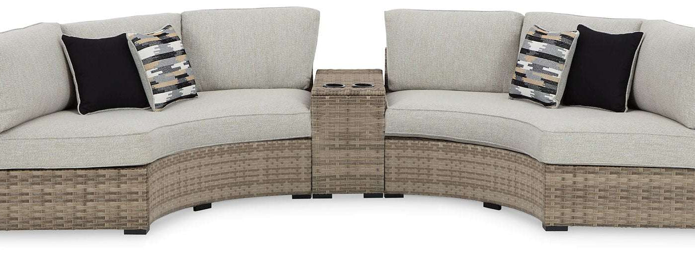 Calworth Outdoor Sectional with Ottoman Half Price Furniture