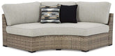 Calworth Outdoor Curved Loveseat with Cushion Half Price Furniture