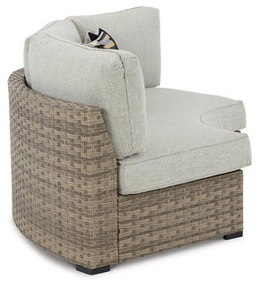 Calworth Outdoor Curved Loveseat with Cushion - Half Price Furniture