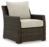 Brook Ranch Outdoor Lounge Chair with Cushion  Half Price Furniture