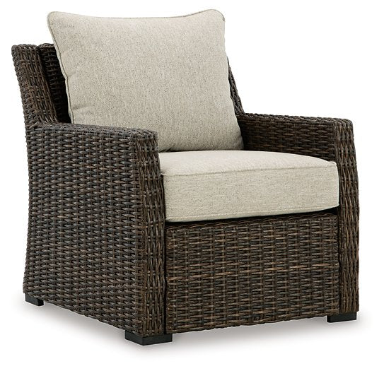 Brook Ranch Outdoor Lounge Chair with Cushion  Half Price Furniture