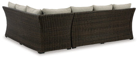 Brook Ranch Outdoor Sofa Sectional/Bench with Cushion (Set of 3) - Outdoor Seating - Half Price Furniture