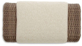 Sandy Bloom Outdoor Ottoman with Cushion Half Price Furniture