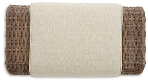 Sandy Bloom Outdoor Ottoman with Cushion Half Price Furniture
