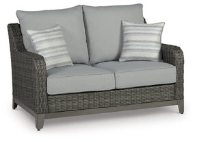 Elite Park Outdoor Loveseat, Lounge Chairs and Cocktail Table - Outdoor Table Set - Half Price Furniture