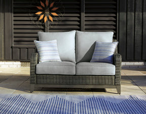 Elite Park Outdoor Loveseat, Lounge Chairs and Cocktail Table - Outdoor Table Set - Half Price Furniture