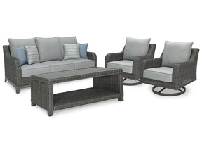 Elite Park Outdoor Sofa, Lounge Chairs and Cocktail Table - Half Price Furniture