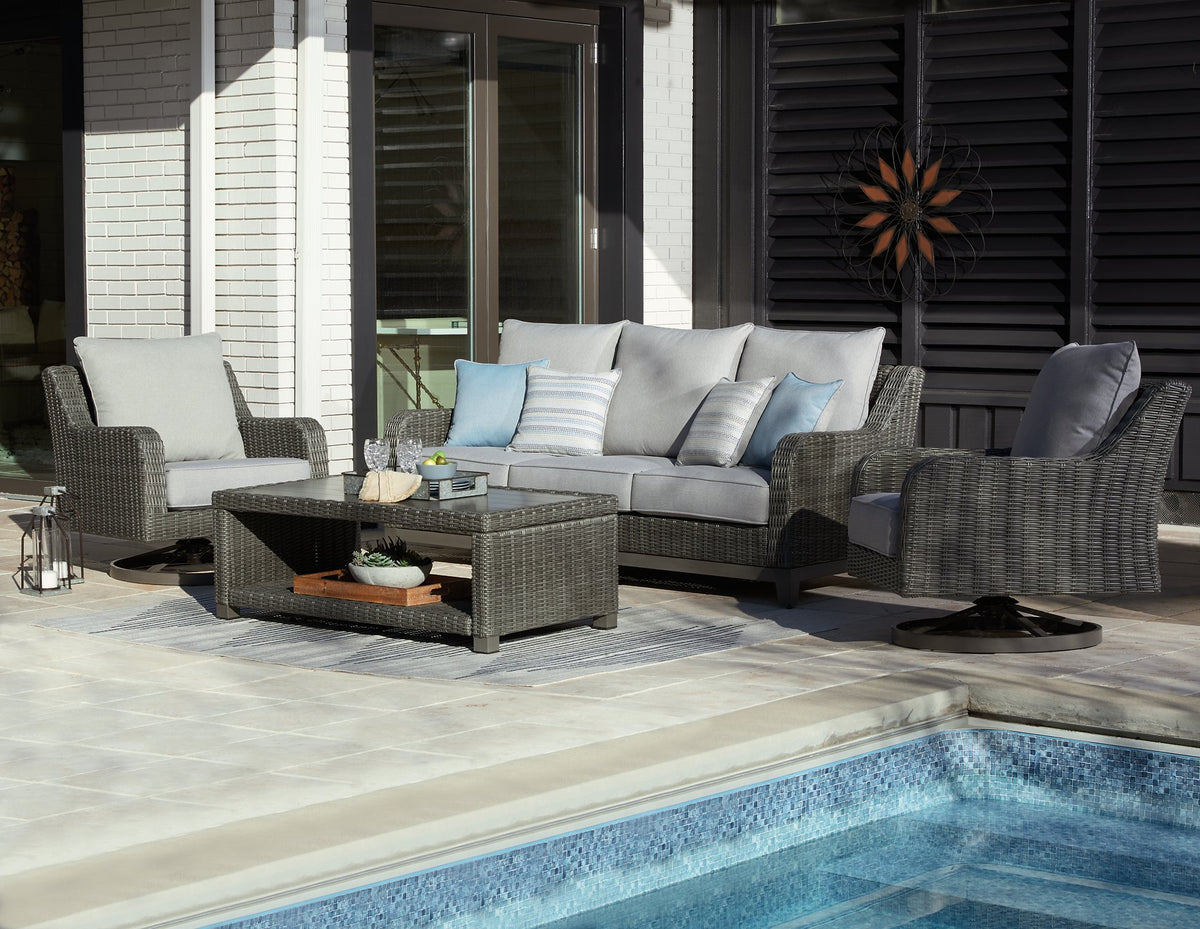Elite Park Outdoor Sofa, Lounge Chairs and Cocktail Table - Half Price Furniture