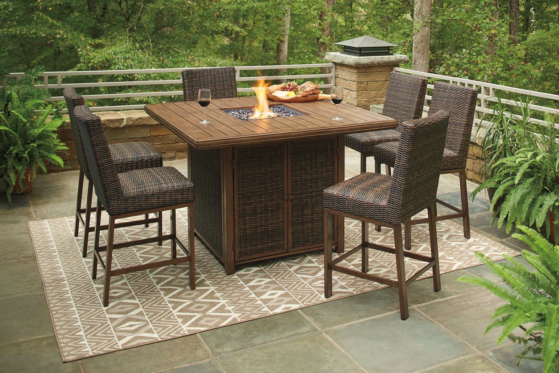 Paradise Trail Outdoor Bar Table Set Half Price Furniture