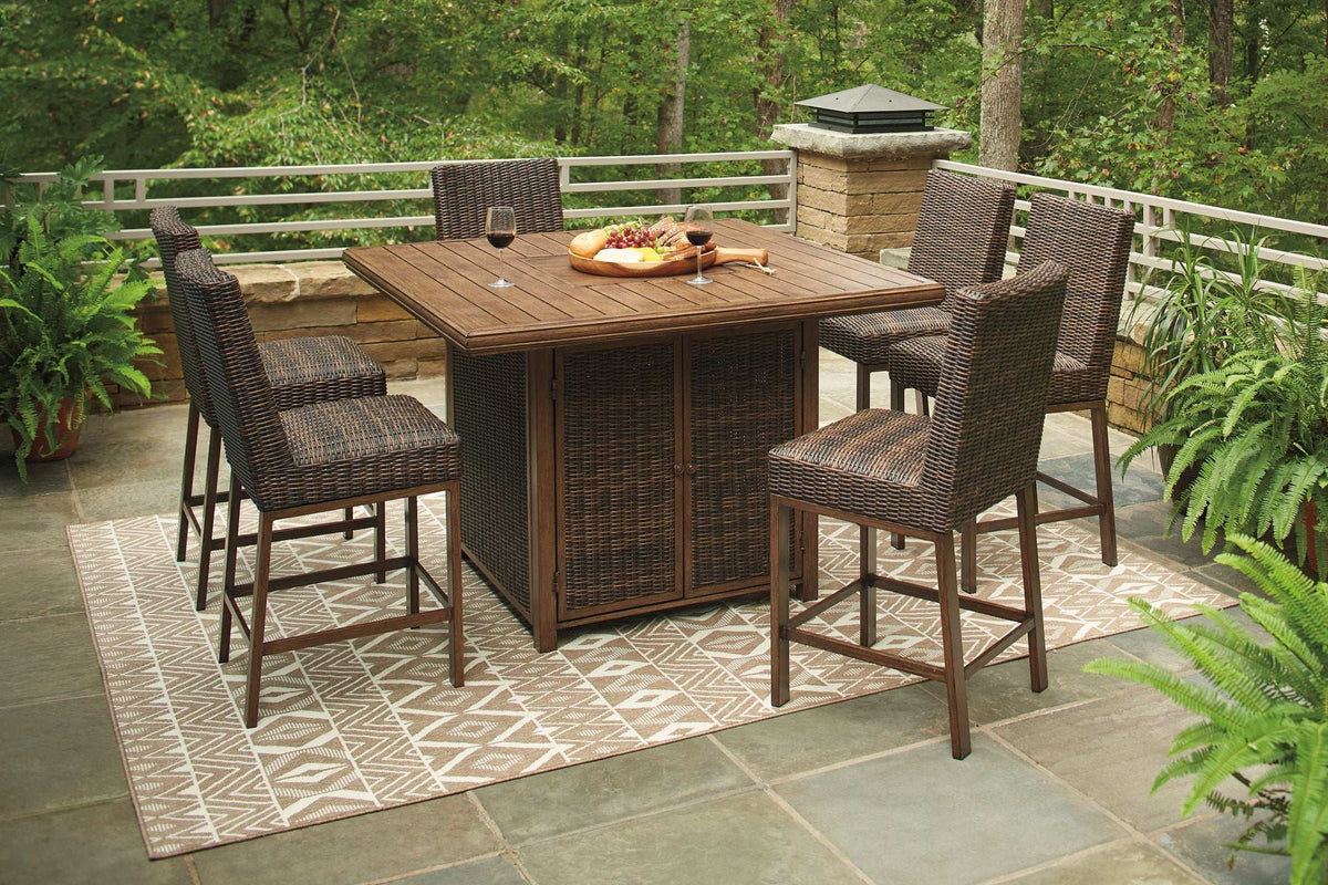 Paradise Trail Outdoor Bar Table Set Half Price Furniture