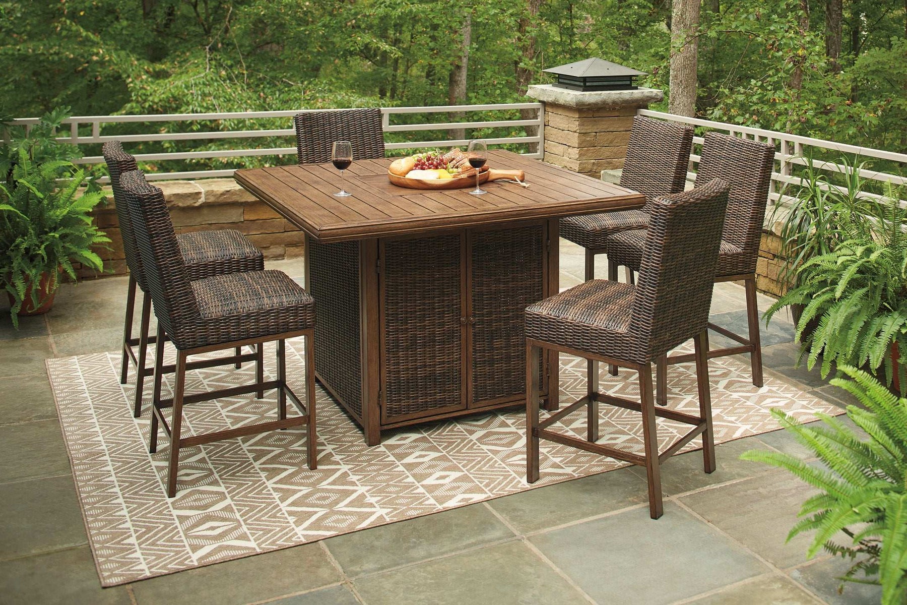 Paradise Trail Outdoor Bar Table Set Half Price Furniture