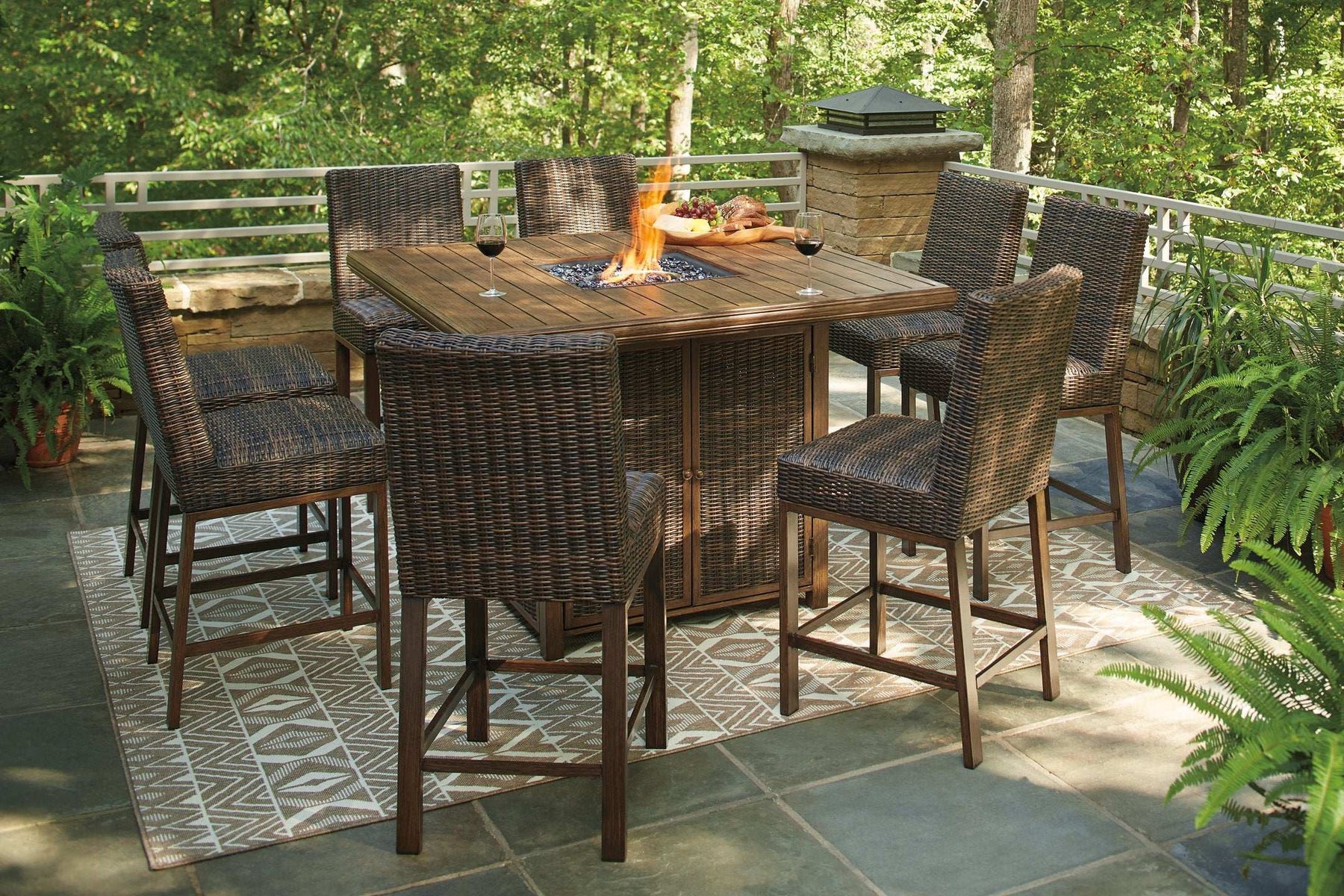 Paradise Trail Outdoor Bar Table Set Half Price Furniture