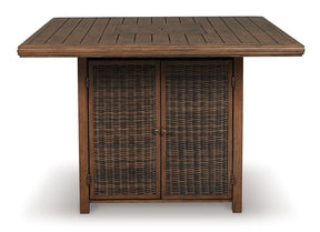 Paradise Trail Bar Table with Fire Pit - Half Price Furniture