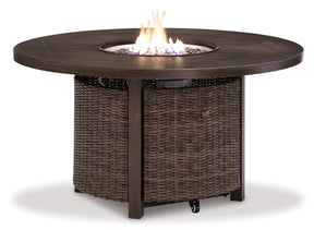 Paradise Trail Outdoor Loveseat, Lounge Chairs and Fire Pit Table Half Price Furniture