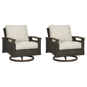 Paradise Trail Outdoor Loveseat, Lounge Chairs and Fire Pit Table Half Price Furniture