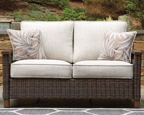 Paradise Trail Outdoor Loveseat, Lounge Chairs and Fire Pit Table Half Price Furniture