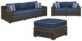 Grasson Lane Outdoor Sofa and Loveseat with Ottoman Half Price Furniture