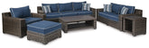 Grasson Lane Grasson Lane Nuvella Sofa, Loveseat, Lounge Chair and Ottoman with Coffee and End Table Half Price Furniture