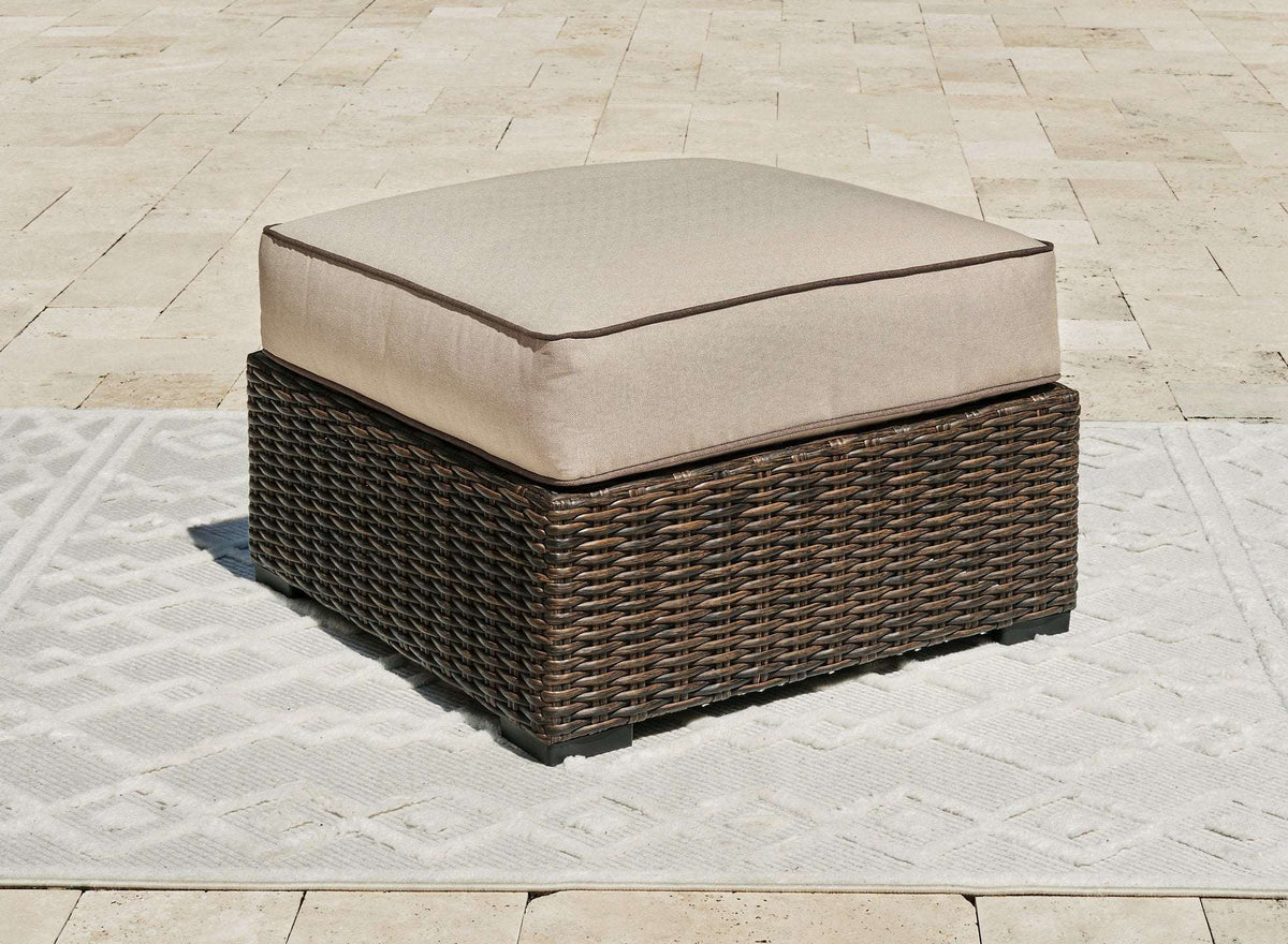 Coastline Bay Outdoor Ottoman with Cushion - Outdoor Ottoman - Half Price Furniture