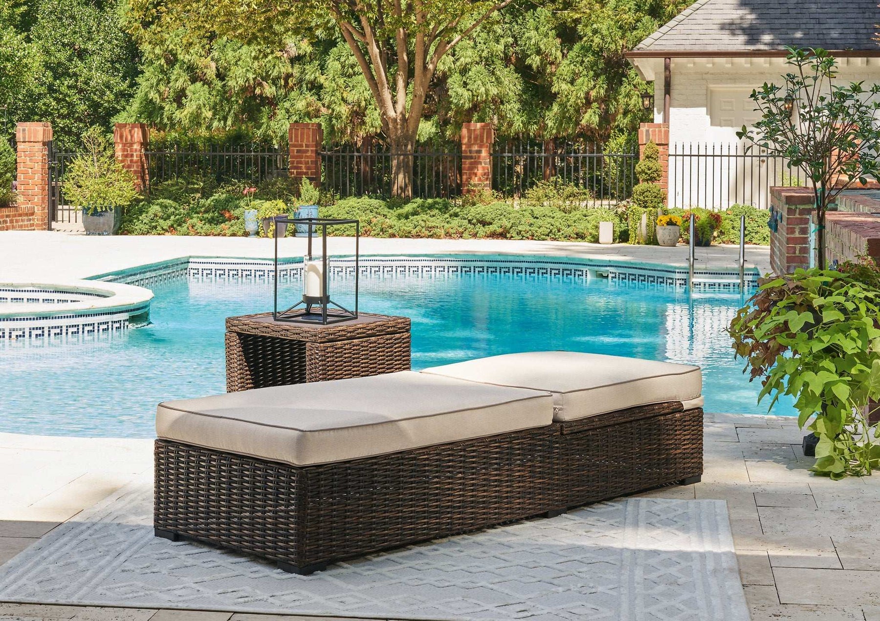 Coastline Bay Outdoor Chaise Lounge with Cushion - Outdoor Seating - Half Price Furniture