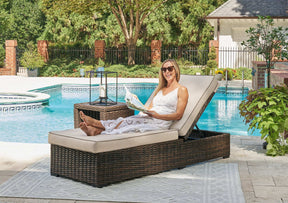 Coastline Bay Outdoor Chaise Lounge with Cushion - Outdoor Seating - Half Price Furniture