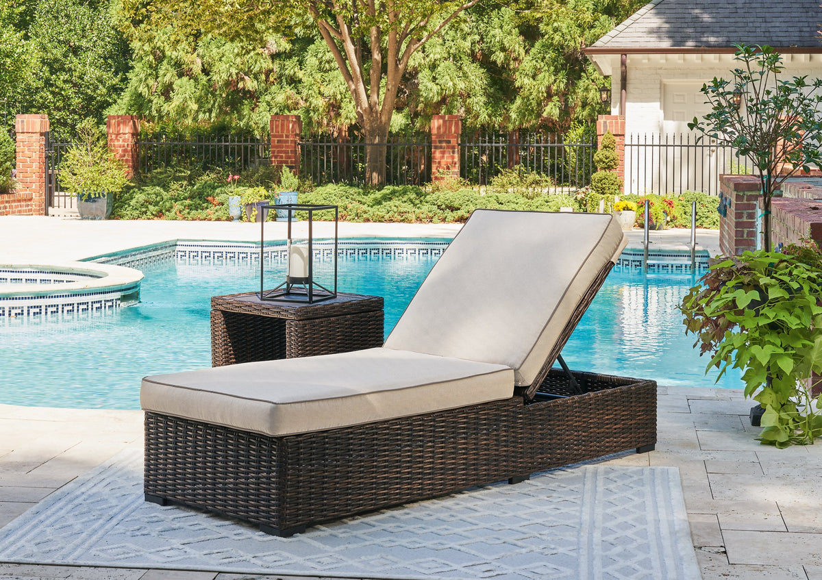 Coastline Bay Outdoor Chaise Lounge with Cushion - Outdoor Seating - Half Price Furniture