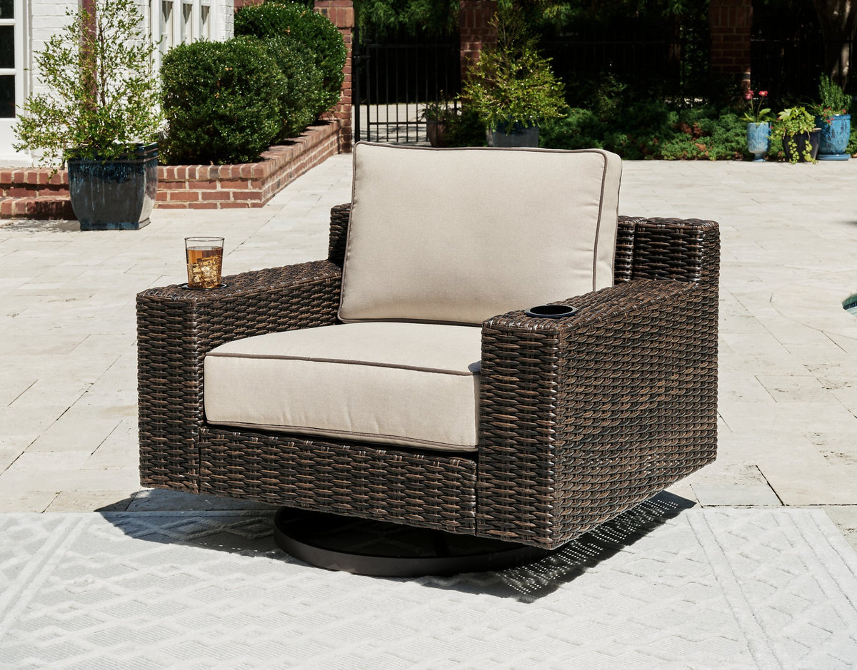 Coastline Bay Outdoor Swivel Lounge with Cushion - Outdoor Seating - Half Price Furniture