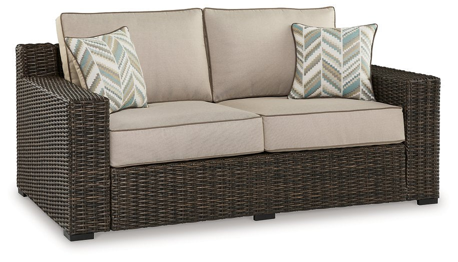 Coastline Bay Outdoor Loveseat with Cushion  Las Vegas Furniture Stores